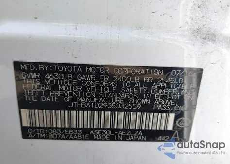 2016 Lexus Is 200T из США, поврежденный, VIN JTHBA1D29G5032559